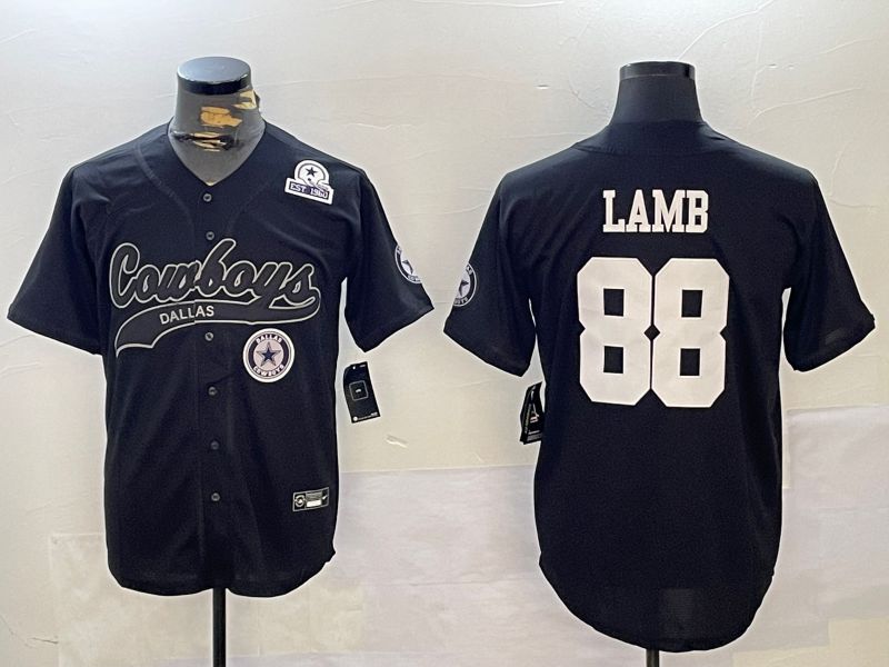 Men Dallas Cowboys #88 Lamb Black Joint Name 2024 Nike Limited NFL Jersey style 6